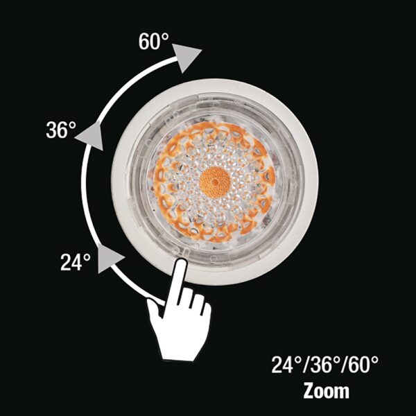 LED lyspære GU10 Zoom 24° 36° 60° 7W - Dimbar - Bilde 2