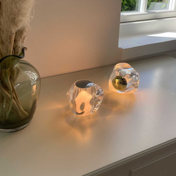 ICE BALL oppladbar bordlampe - Krom