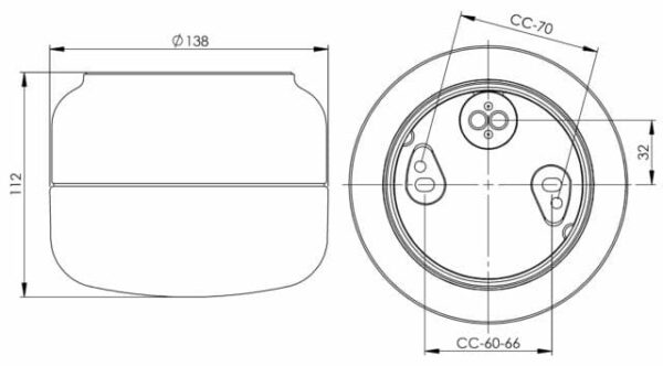 Ifø Ohm 140/115 tak/vegg GX53 IP44 - 2700K - Sort/Opal glass - Bilde 5