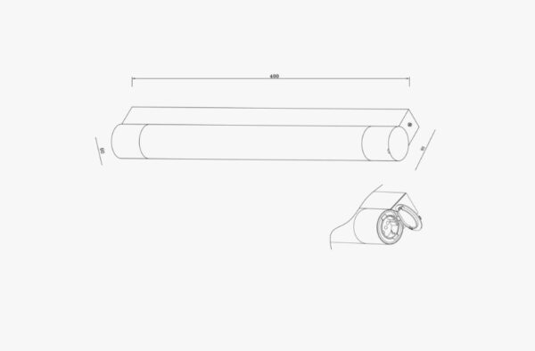 Titan 40 LED Baderomslampe vegg m/stikkontakt IP44 - Bilde 3