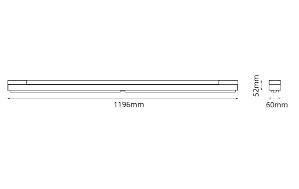 Prelude Square 1200mm 3000K IP44 Dimbar - Hvit - Bilde 6