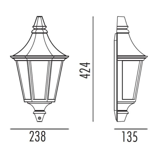 Noral Senator vegglampe - Grønnpatinert - Bilde 3