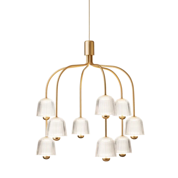 Nuura Asteea 9lys takpendel Satin messing/klar - Bilde 3