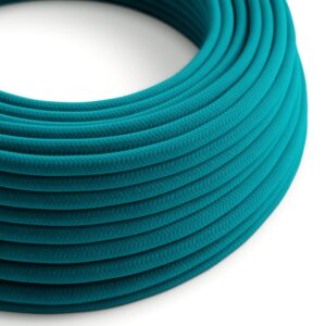 Rund kabel azurblå bomull 2x0,75