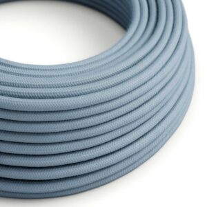 Rund kabel sjøblå bomull 2x0,75