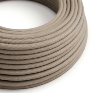 Rund kabel varmgrå bomull 3x0,75
