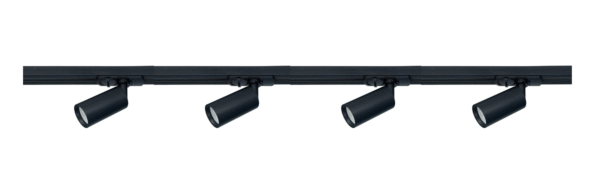Oz K3 Mini spotskinne 4 spotter 2meter Svart