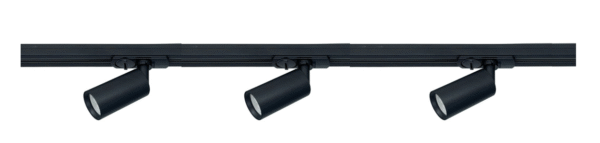 Oz K3 Mini spotskinne 3 spotter 1meter Svart