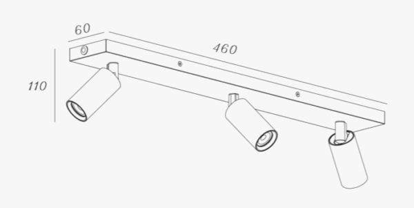 Oz K3 Mini skinne 3lys Hvit - Bilde 2