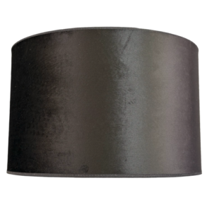 Roma lampeskjerm velur med hvit innside - Sort