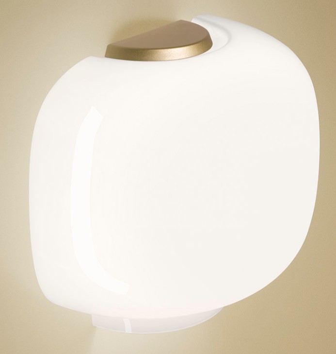 Chouchin Semi vegglampe glass - Gull