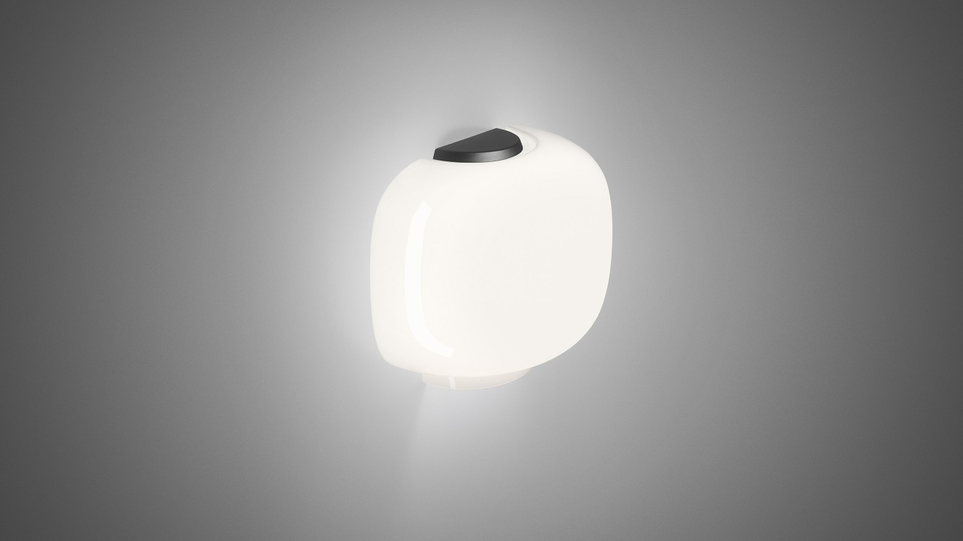 Chouchin Semi vegglampe glass - Grafitt