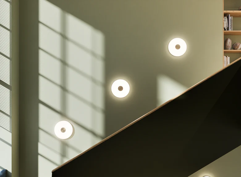Glint glass vegglampe ø36 - Hvit/Messing - Bilde 5