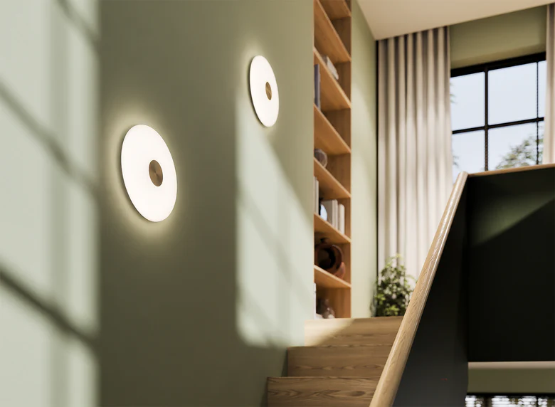 Glint glass vegglampe ø36 - Hvit/Messing - Bilde 3