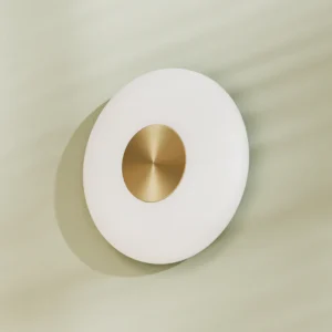 Glint glass vegglampe ø36 - Hvit/Messing