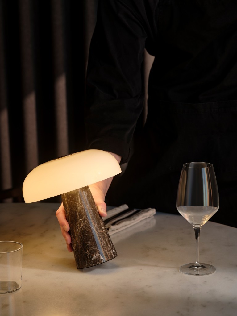 Glossy Mini Portable Bordlampe Gråbrun - Bilde 3