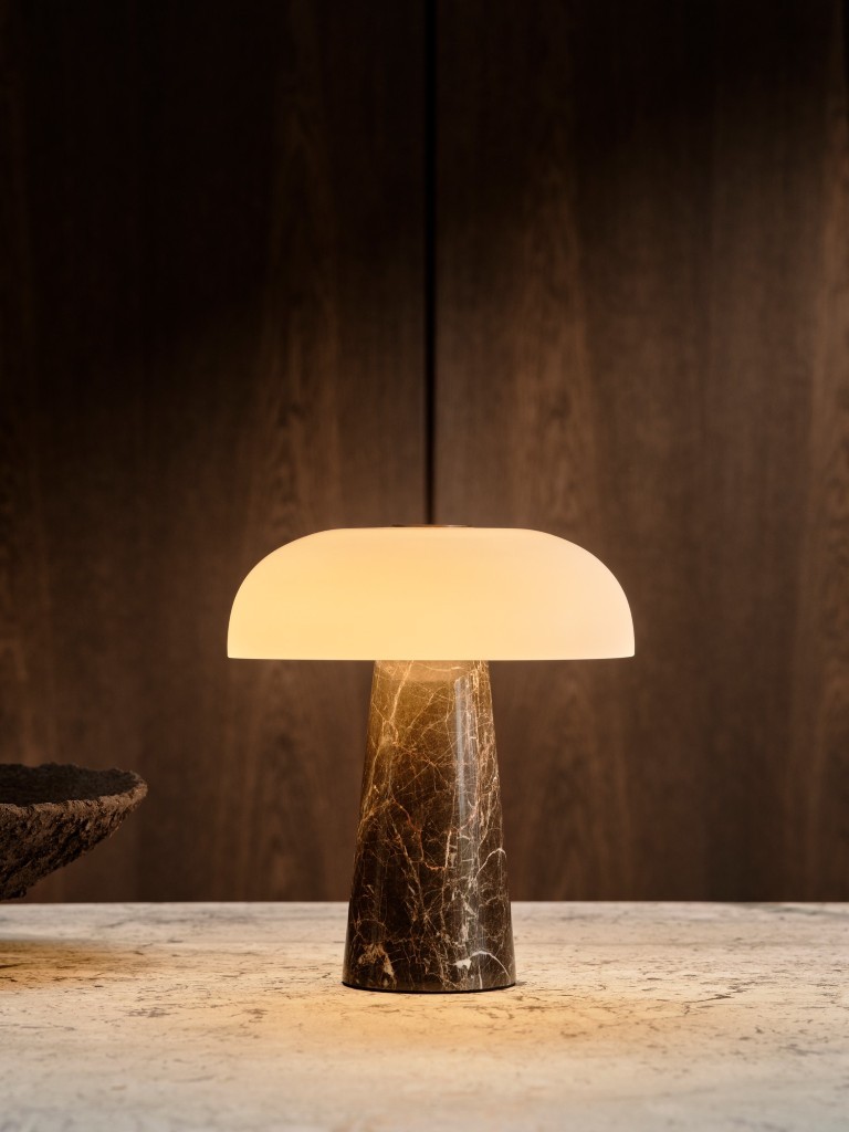 Glossy Mini Portable Bordlampe Gråbrun - Bilde 2