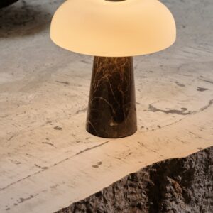 Glossy Mini Portable Bordlampe Gråbrun