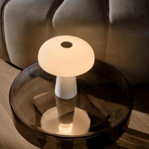Glossy Mini Portable Bordlampe Hvit