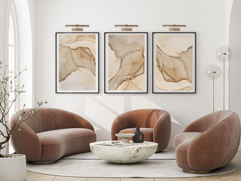Arty maleri vegglampe oppladbar dimbar - Messing - Bilde 2