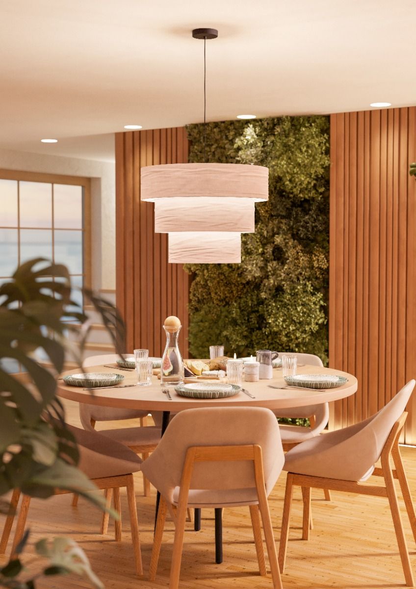 Parogno taklampe ø50 E27 - Hvit lin